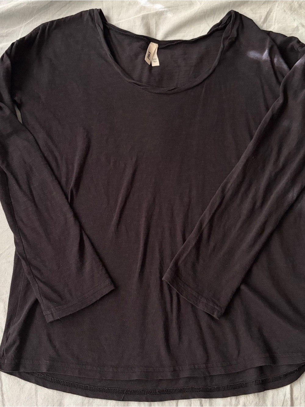 Pact Black Scoop Neck Long Sleeve Top